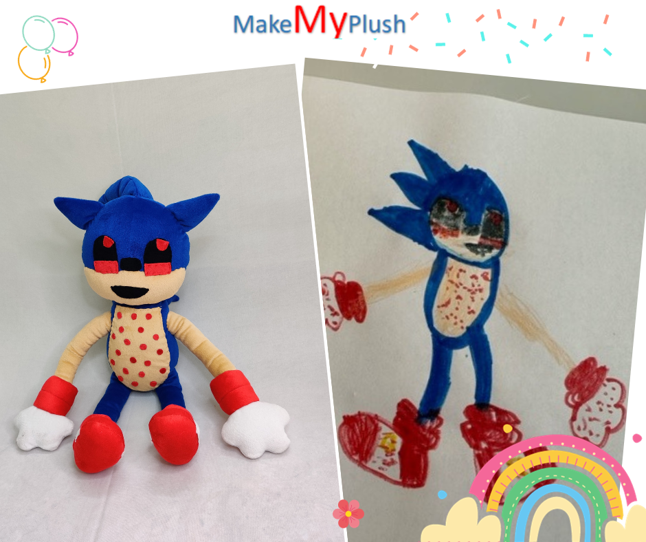 Sonic the Hedgehog Drawings and Pictures into Own Custom Stuffed Animal Plush Toys