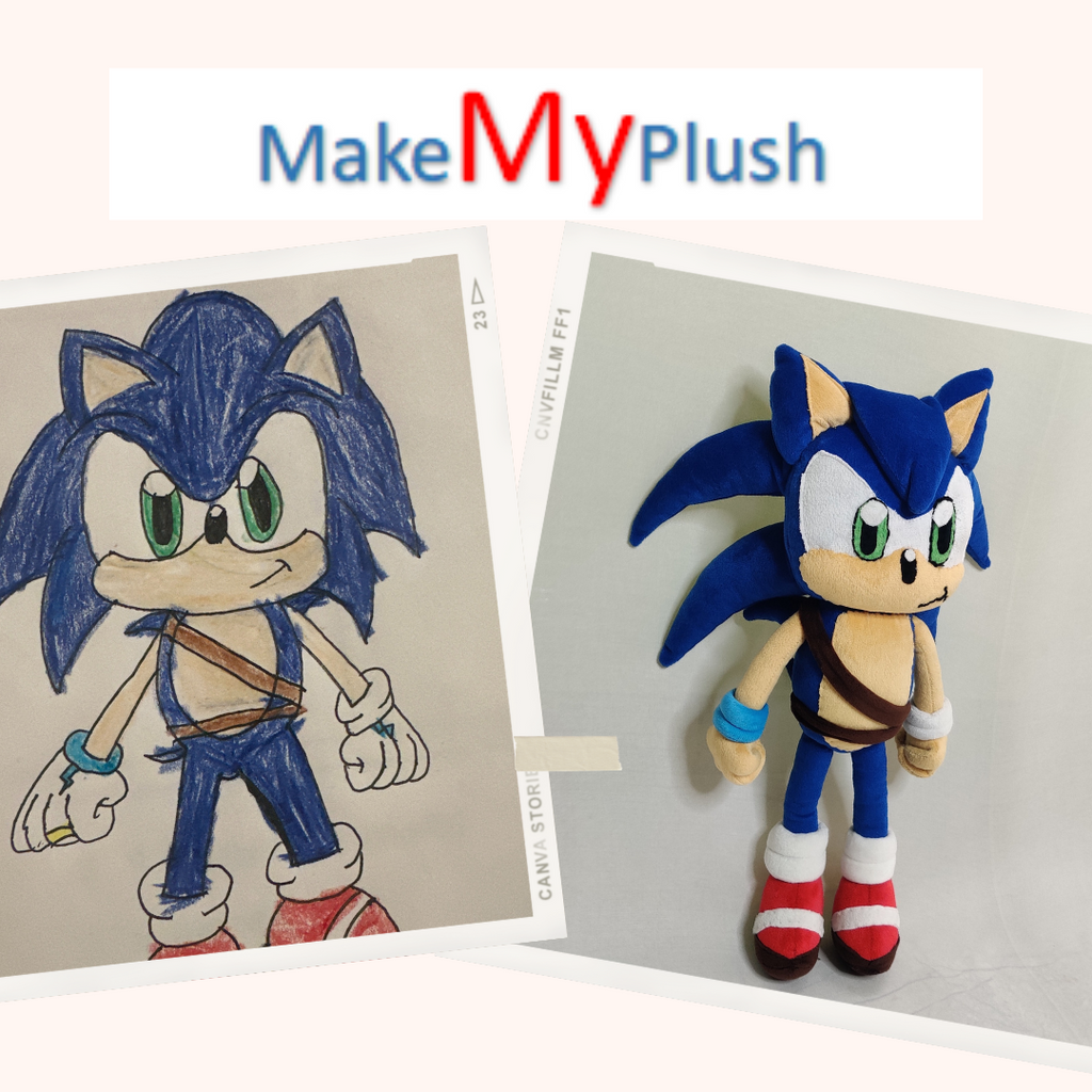 Sonic the Hedgehog Drawings and Pictures into Own Custom Stuffed Animal Plush Toys